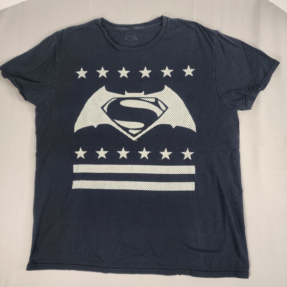 DC Comics T-Shirt Mens Large Gray Good Batman v Superman Graphic Tee